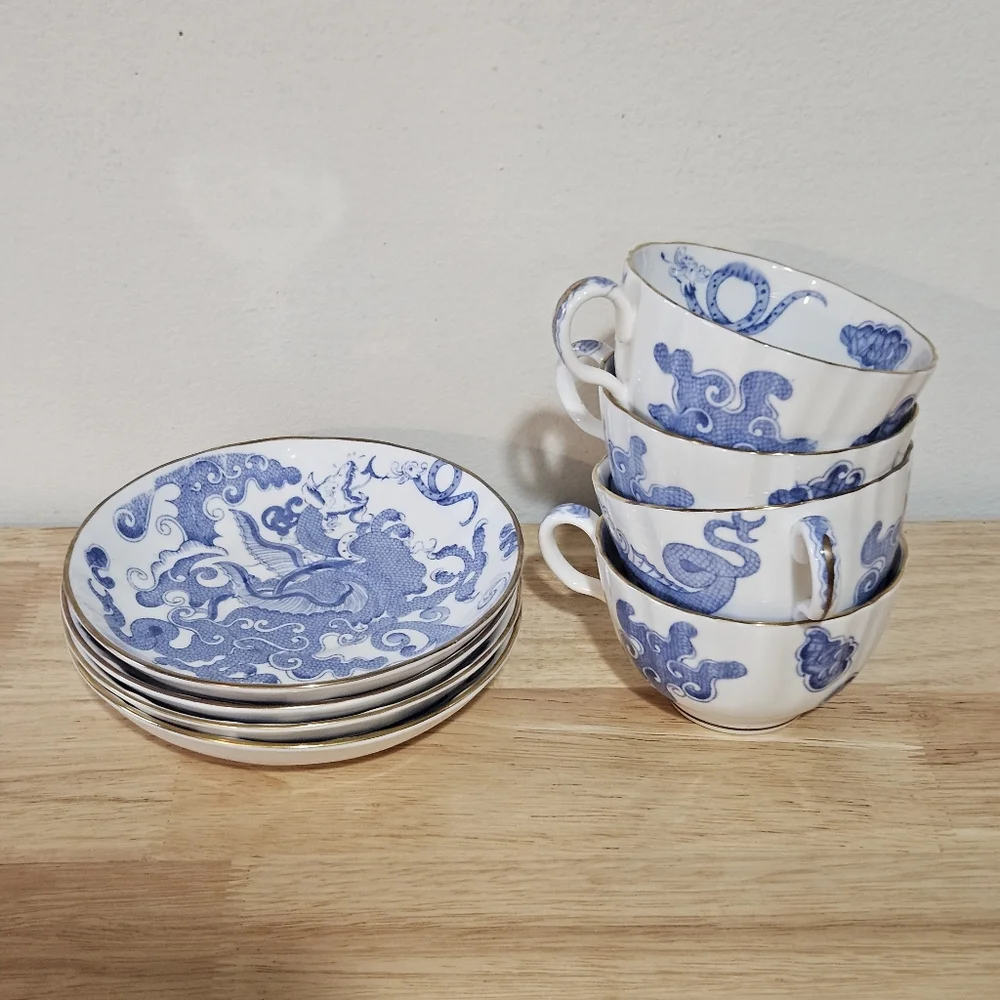 Vintage Porcelain Tea Cups and Saucers
